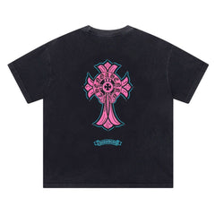 CH Patterned Washed Distressed T-shirt