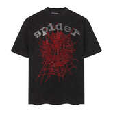 Rhinestone Letter Web T-shirt #S T014