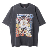 One Piece Luffy Vintage Finish Print T-Shirt