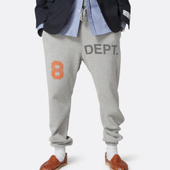 . Grey Deep Logo Cotton Blend Joggers
