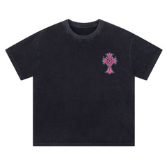 CH Patterned Washed Distressed T-shirt