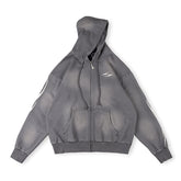 Studded Flame Zip-Up Hoodie