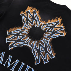 Flame Letter Pattern T-shirt