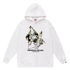 Head Letter Pattern Print Hoodie