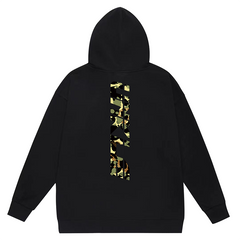 Head Letter Pattern Print Hoodie