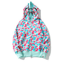 miami 4th anniversary shark full zip double hoodie