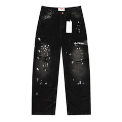 Letter Pattern Jeans #V8271