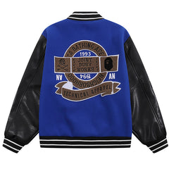 Leather Long Sleeve Baseball Jacket