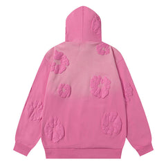 Flower Pattern Printed Hoodie