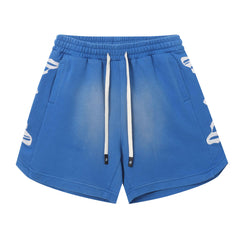 Embroidered Washed Distressed Short #G6689-2