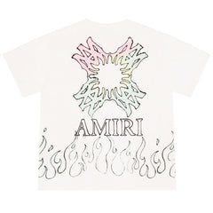 Letter Flame Print T-shirt #A2113