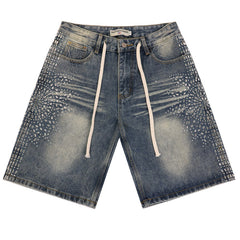 Rhinestone Denim Shorts #8692