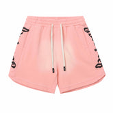 Embroidered Washed Distressed Short #G6689-4
