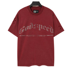 Rhinestone Letter Pattern T-shirt #G6225