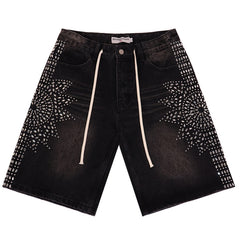 Rhinestone Denim Shorts #8692