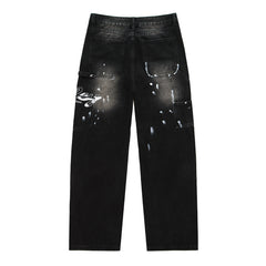 Letter Pattern Jeans #V8271