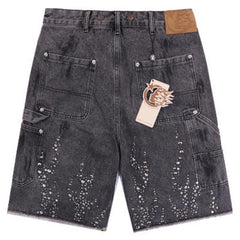 Diamond Embellished Denim Shorts
