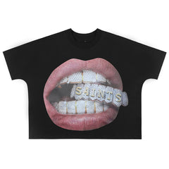 Saint Diamond-studded Teeth Tee