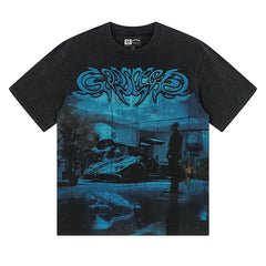 Skull Sports Car Pattern T-shirt #G1183/G3183