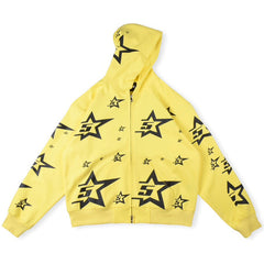 Double Layer Star Zip Hoodie