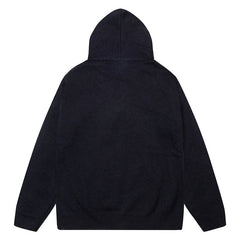 Black Core Knitted Sweater Hoodie