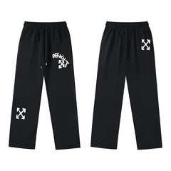 Arrow Printed Trousers Straight Loose Casual Pants #1066