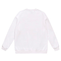 Head Flame Print Crew Neck Sweatshirt