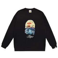 Head Pattern Letter Print Sweatshirt