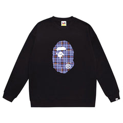 Head Plaid Pattern Print Sweatshirt