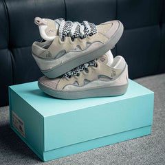 Leather Curb Light Grey Blue