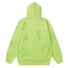 Flower Pattern Printed Hoodie