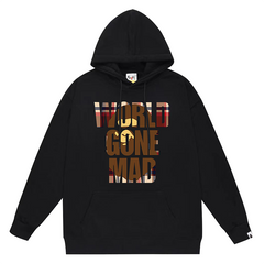 Head Letter Pattern Print Hoodie