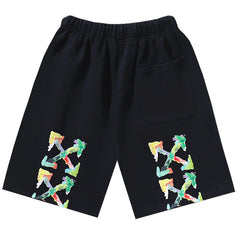 Brush Arrows Raw-Cut Shorts