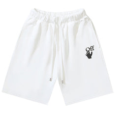 Off Logo Print Swim Shorts