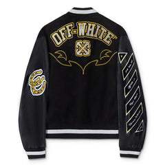 Contrast-Trim Leather Jacket