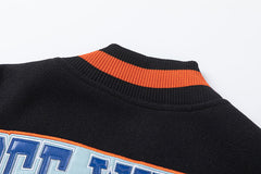 Multicolour Wool Patchwork Bomber Jacket