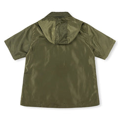 Embroidered Sporty Zipper Short-sleeved Jacket
