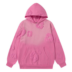 Flower Pattern Printed Hoodie