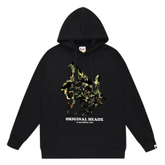 Head Letter Pattern Print Hoodie