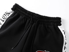 MIXED EMOTION Cupid Embroidery Pattern Pants