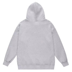 Head Letter Pattern Print Hoodie