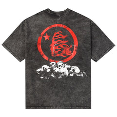 letter portrait print casual T-Shirt