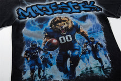 Lion Baseball Player Rhinestone Tee