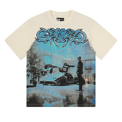 Skull Sports Car Pattern T-shirt #G1183/G3183