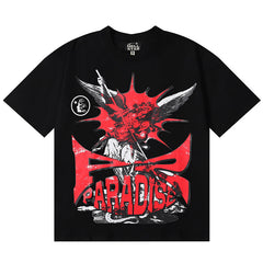 Letter Printed T-Shirt Black