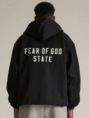 Textured Nylon Trucker Jacket