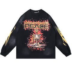 Studios Skeleton Print Long Sleeve Tee