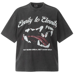 "Mouth of the Abyss"pattern print T-Shirts