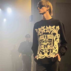 Floral Logo Print Long Sleeve T-Shirt