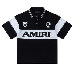 Letter Pattern Polo Short-Sleeved T-shirt